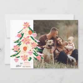 Cartão De Festividades foto colorida da árvore de natal moderna na moda 1