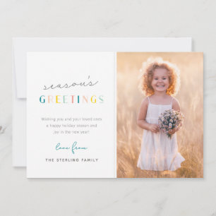 Cartão De Festividades Foto Colorida da Família de Saudações da Estação M