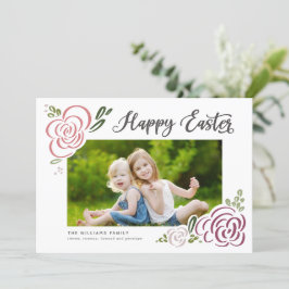 Cartão De Festividades Foto Colorida de Flor Selvagem desenhada à Mão do