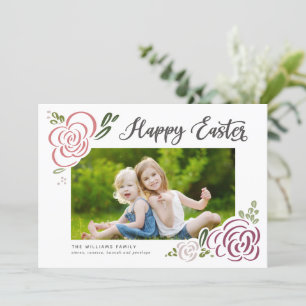 Cartão De Festividades Foto Colorida de Flor Selvagem desenhada à Mão do 