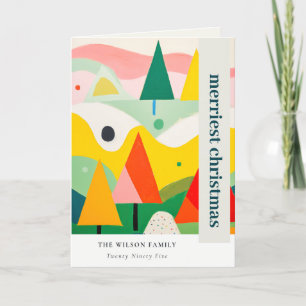 Cartão De Festividades Foto Colorida de Paisagem de Natal com Abstrato