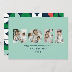 Cartão De Festividades Foto colorida e brilhante Noel Natal geométrica 4