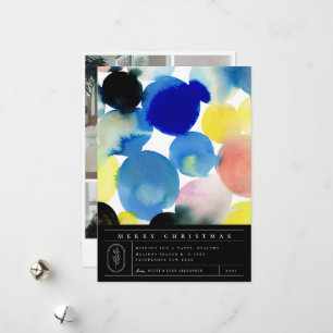 Cartão De Festividades Foto Colorida Modern Watercolor Art 4