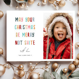 Cartão De Festividades Foto Colorida Moderna Divertida Feliz Natal