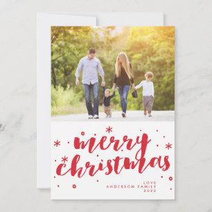 Cartão De Festividades Foto com Tag de Letreiro de Feliz Natal