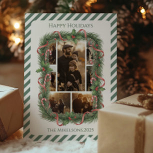 Cartão De Festividades Foto Coroa de Natal da Família com Cana-de-Açúcar