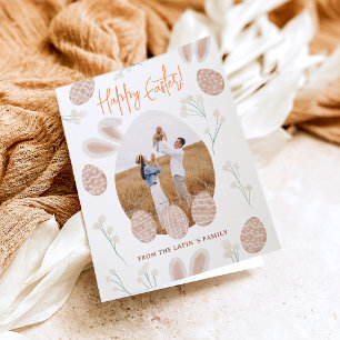 Cartão De Festividades Foto da aquarela do ovo felz pascoa Scandi, de cor