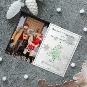 Cartão De Festividades Foto da Árvore de Natal Verde