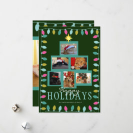 Cartão De Festividades Foto da árvore natalícia e luzes