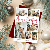 Foto da Caligrafia de Natal Elegante Red Merry
