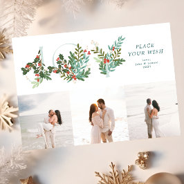 Cartão De Festividades Foto da Colagem de Joia Botânica com Folha de Moed