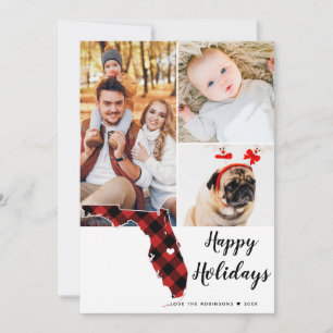 Cartão De Festividades Foto da Colagem de Tartan sobre Férias do Estado n