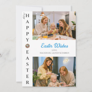 Cartão De Festividades Foto da Elegant Modern Blessings Páscoa Family 3