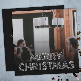 Cartão De Festividades Foto da Equipe Feliz Natal Negócios Preto e Branco