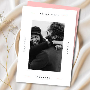 Cartão De Festividades Foto da esposa do Dia de os namorados feliz modern