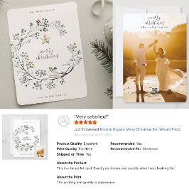 Cartão De Festividades Foto da Estrela de Natal Mínima Orgânica Merry