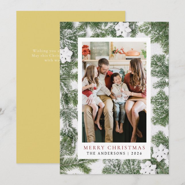 Cartão De Festividades Foto da família 1 de quadros simples e elegante (Frente/Verso)