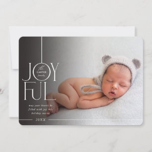 Cartão De Festividades FOTO da FAMÍLIA 2023 elegante tipo preto moderno