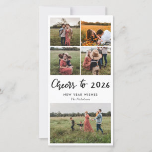 Cartão De Festividades Foto da família Animações Para 2026 Script Ano N