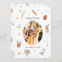 Foto da família Bunny Watercolor do felz pascoa Cu