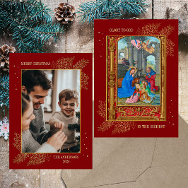 Cartão De Festividades Foto da Família Cristã Católica de Natal