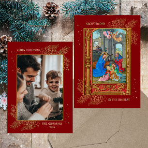 Cartão De Festividades Foto da Família Cristã Católica de Natal