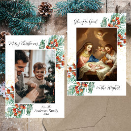 Cartão De Festividades Foto da família cristã religiosa Feliz Natal