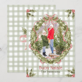 Cartão De Festividades Foto da Família de Arcos Florais Buon Natale Water