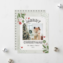 Foto da Família de Feliz Natal Minimalista