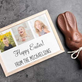 Cartão De Festividades Foto da família de felzs pascoa