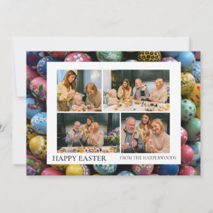 Cartão De Festividades Foto da família de Felzs pascoa Elegante Modern Sc