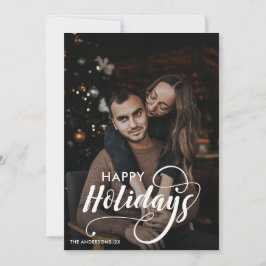 Cartão De Festividades Foto da família de Natal feliz moderno Tartan