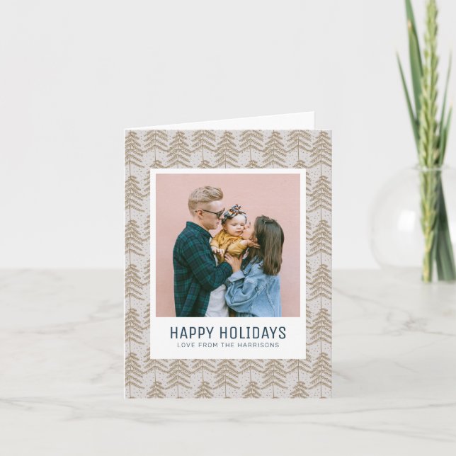 Cartão De Festividades Foto da família de pinheiros de Cinza branca (Frente)