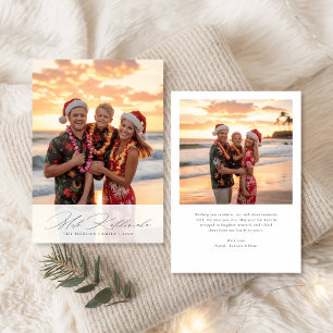 Cartão De Festividades Foto da família de praia Mele Kalikimaka do Script