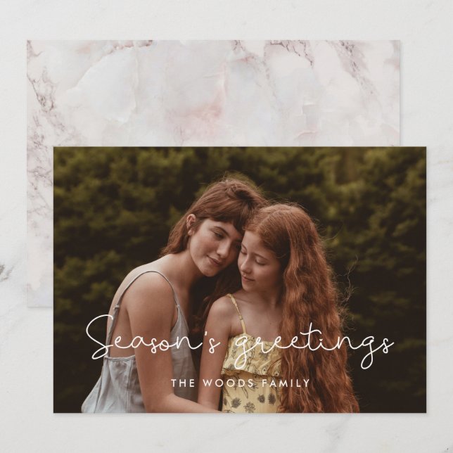 Cartão De Festividades Foto da família de saudações da Feira (Frente/Verso)