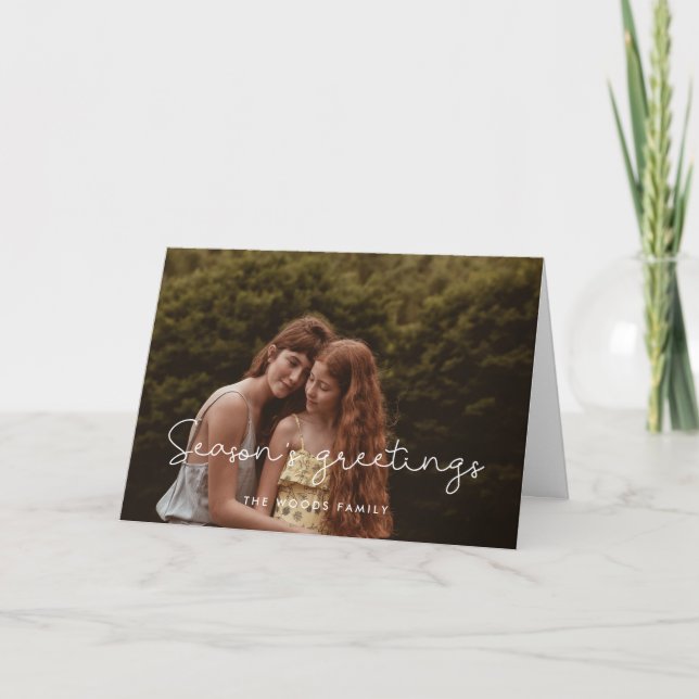 Cartão De Festividades Foto da família de saudações da Feira (Frente)