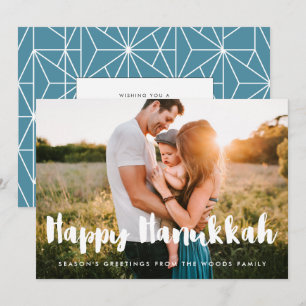 Cartão De Festividades Foto da família de tipografia Moderna Feliz Hanuk