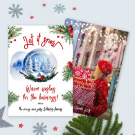 Cartão De Festividades Foto da Família do Globo de Neve de inverno, Cura-