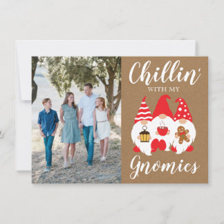 Cartão De Festividades Foto da família dos gnomos de Natal bonito
