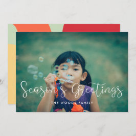 Cartão De Festividades Foto da família Elegant Whimsical Season's Greetin