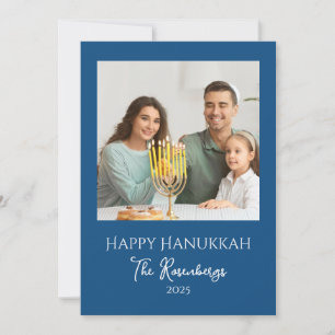 Cartão De Festividades Foto da família Elegante moderna Hanukkah