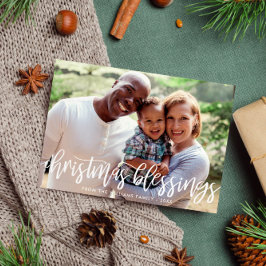 Cartão De Festividades Foto da Família Escova de Belas-Festas de Natal