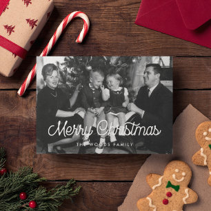 Cartão De Festividades Foto da família Feliz Natal