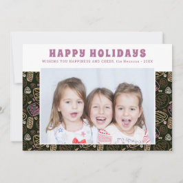 Cartão De Festividades Foto da Família Feriados Artísticos de Arte Única 