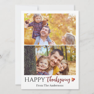 Cartão De Festividades Foto da família Floral Fall Modern Happy, Ação de 