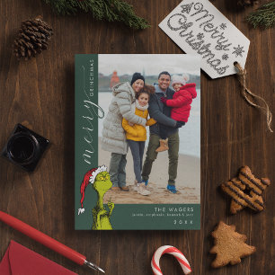 Cartão De Festividades Foto da família Grinchmas da feliz