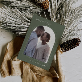 Cartão De Festividades Foto da família linda de festas verdes EMELIA