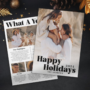 Cartão De Festividades Foto Da Família Minimalista Que Natal De Um Ano