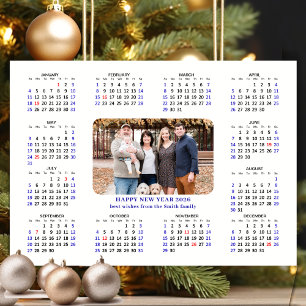Cartão De Festividades Foto da Família Moderna do Calendário 2025 minimal