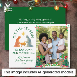 Cartão De Festividades Foto da Família Moderna É A TEMPORADA Natal